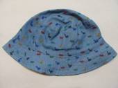 více - 1212 Nenošený plátěný klobouček sv.modrý s dinosaury  GEORGE   12-18m  