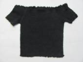 více - 1104 Nenošené krátké žabičkované tričko černé  PRIMARK   10-11 let v.140/146