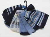 více - 5 x chlapecké ponožky modro-šedé pruhované   v. 27-30
