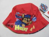 více - Obboustranný plátěný klobouček červený a modrý s Tlapkovou patrolou   obvod 52-54cm
