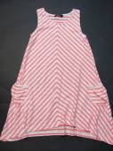 více - 0505 Nenošené tílkové šaty neonově růžovo-krémový proužek  GEORGE   6-7 let  v.116/122
