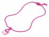 více - Dětský náhrdelník  dl. 20cm,  růžový s kabelkou
