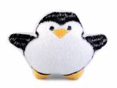 více - Plyšová aplikace s pískátkem   tučňák