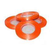 více - úzká stuha atlasová  š.6mm  - oranžová