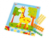 více - Mozaikový obrázek se samolepícími knoflíky - žirafa