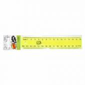 více - Pravítko rovné transparentní neon 15cm