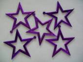 více - Fialové hvězdy na zavěšení  7cm    5ks