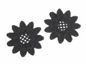 více - Krajkový květ 5cm  černý