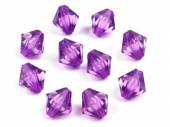 více - Plastové korálky broušené /cínovky/ fialové 8 x 8mm    50ks