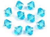 více - Plastové korálky broušené /cínovky/ modré azurové 8 x 8mm    50ks