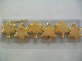 více - Hvězdy plast zlaté lesklé   pr.6cm   6ks