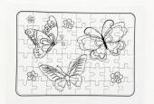 více - Kartovné puzzle A4 k domalování  motýli