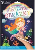 více - Vyškrabávací obrázky 2 archy 16,5 x 21 cm  Mořská panna + víla