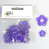 více - Plastová květinka s 2 průvleky fialová, mix velikostí     18ks