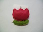 více - Textilní brož tulipán  růžový   6 x 6 cm