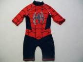 více - 0101 Plavky vcelku nohavičkové červeno-modré Spiderman /neúplný potisk/  12-18m