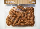 více - Hnědé umělé vlasy kudrnaté pro malé figurky 14g
