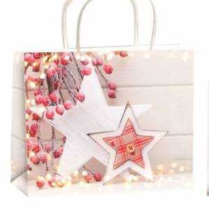 zvětšit obrázek - Větší vánoční taška s červeno-bílou hvězdou