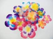 více - Látkové květy mix barev a velikostí, polotovar   25ks