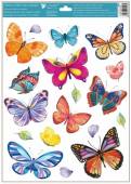více - Okenní fólie barevní motýlci  30 x 42cm