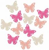 více - Větší dřevění motýlci růžovo-krémoví   4 x 3cm   12ks