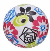 více - Míč bílý s barevnými květy a obrazci    průměr  22cm