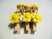 více - Dřevěné kolíčky květinové holčičky  6ks