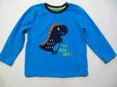 více - 2412 Slabší mikina fleece modrá s dinosaurem  PRIMARK  18-24m