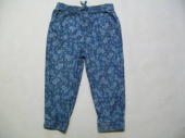 více - 1212 Slabé rilfové kalhoty sv.modré s kytičkami  TU  18-24m