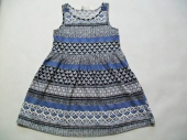 více - 1303 Bavl. tílkové šaty modro-bíle vzorované  H+M  3-4 roky