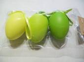 více - Plastová vajíčka  6cm na zavěšení zelená   3ks