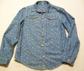 více - 1212 Dívčí riflová košile na patenty sv.modrá s hvězdičkami  11-12 let