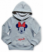 více - Mikina s kapucí šedý melír potisk Minnie  6 let  v.116