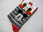 více - Ponožky červeno-šedé s proužkem, obr.Mickey  v.23/26
