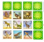 více - Velké pexeso v krabičce Dino park    6,2 x 6,2cm  64 kartiček