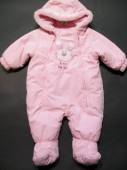 více - 1212 Zimní kombinézka sv.růžová se zajíčkem, podšívka fleece  3-6m