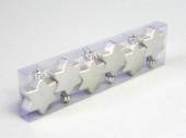 více - Hvězdy plast stříbrné lesklé  pr. 4,5cm    6ks