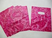více - Mikrotenová taštička na drobnosti  16 x 20cm, růžově květovaná  10ks