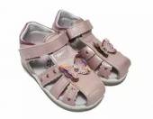 více - Kvalitní kožené sandálky sv.růžové lesklé s motýlkem   zn.ZORINA   v.23    2 roky