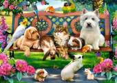 více - Puzzle 180ks  Zvířátka na lavičce