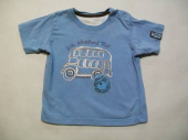 více - Tričko sv.modré s vyšitým autobusem  GEORGE   3-6m