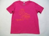 více - 2502 Chlapecké tričko sytě růžové s oranžovým potiskem  GILDAN   7-8 let  v.122/128