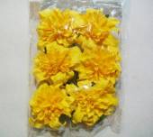 více - Papírové květy na drátku žluté  6ks   4,5cm