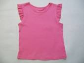 více - 0904 Žebrované tričko s volánkovými rukávky růžové  PRIMARK   2-3 roky  v.92/98