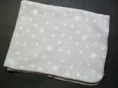 více - 2704 Huňatá deka sv.šedá bílé hvězdičky  90 x 75cm