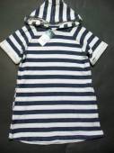 více - Froté šaty s kapucí tm.modro-bílý proužek  PRIMARK  7-8 let  v.122/128
