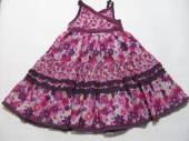více - 1307 Volánkové šaty na ramínka růžově květované  12-18m