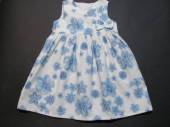 více - 2407 Plátěné šaty bílé s modrými květy  ST:BERNARD   12-18m   v.86