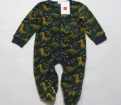 více - Overal fleece tm.zelený s dinosaury  12-18m   v.86