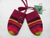 více - Rukavičky bez palce s podšívkou fleece pruhované, se šňůrkou  cca 9-12m